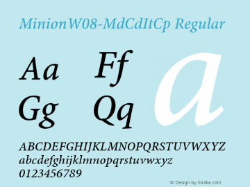 MinionW08-MdCdItCp Regular Version 1.00 Font Sample