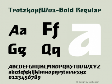 TrotzkopfW01-Bold Regular Version 1.00 Font Sample