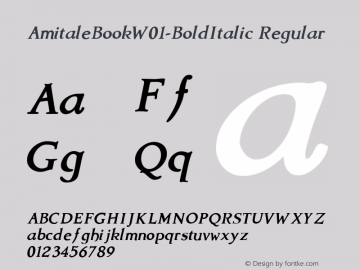 AmitaleBookW01-BoldItalic Regular Version 1.00图片样张