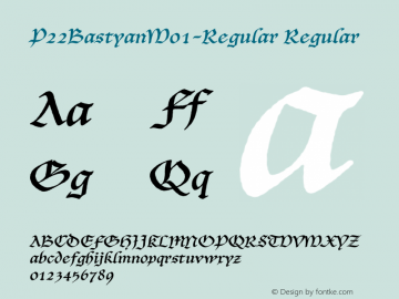 P22BastyanW01-Regular Regular Version 1.00 Font Sample