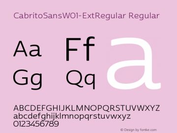CabritoSansW01-ExtRegular Regular Version 1.00 Font Sample