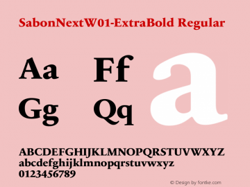 SabonNextW01-ExtraBold Regular Version 1.02 Font Sample