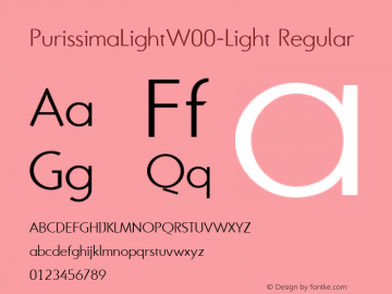 PurissimaLightW00-Light Regular Version 1.00 Font Sample