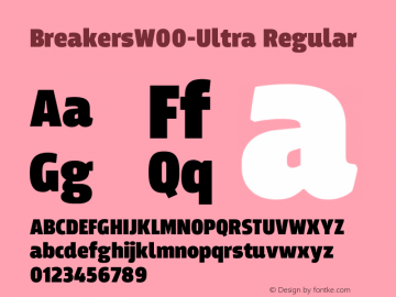 BreakersW00-Ultra Regular Version 1.00 Font Sample