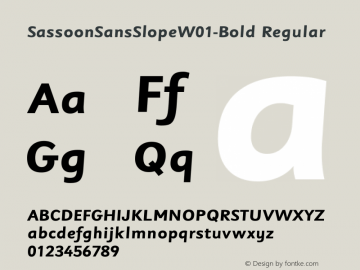 SassoonSansSlopeW01-Bold Regular Version 1.02 Font Sample