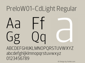 PreloW01-CdLight Regular Version 1.00 Font Sample