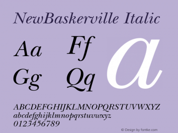 NewBaskerville Italic Altsys Fontographer 4.1 3/4/95图片样张