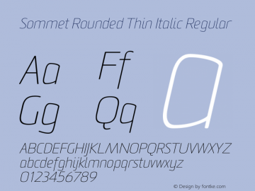 Sommet Rounded Thin Italic Regular Version 1.00图片样张