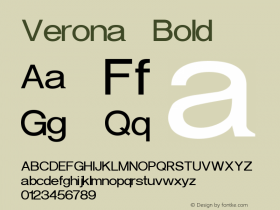 Verona Bold 1.0 Thu May 27 21:27:31 1993 Font Sample