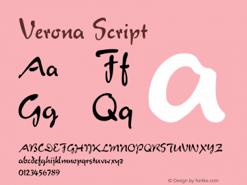 Verona Script 1.01 Font Sample