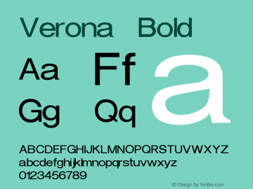 Verona Bold 1.0 Thu May 27 21:27:31 1993 Font Sample