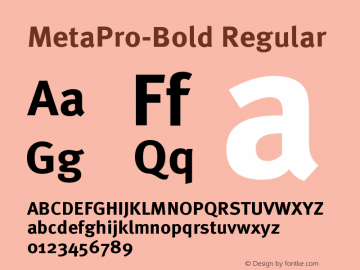 MetaPro-Bold Regular Version 7.460;PS 7.046;hotconv 1.0.38图片样张