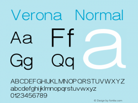 Verona Normal 3.1 Font Sample