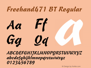 Freehand471 BT Regular mfgpctt-v4.4 Dec 7 1998 Font Sample