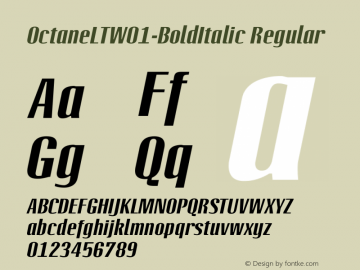 OctaneLTW01-BoldItalic Regular Version 1.01图片样张