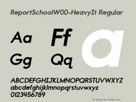 ReportSchoolW00-HeavyIt Regular Version 1.10 Font Sample