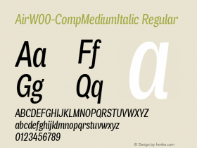 AirW00-CompMediumItalic Regular Version 1.00图片样张