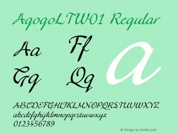 AgogoLTW01 Regular Version 2.02 Font Sample