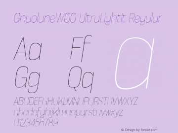 GnuolaneW00-UltraLightIt Regular Version 2.20图片样张