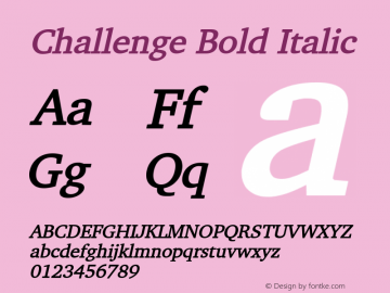 Challenge Bold Italic 1.0/1995: 2.0/2001图片样张