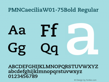 PMNCaeciliaW01-75Bold Regular Version 1.3图片样张