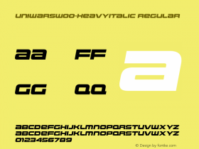 UniwarsW00-HeavyItalic Regular Version 1.10 Font Sample