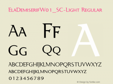 ElaDemiserifW01_SC-Light Regular Version 1.00图片样张