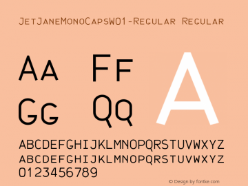 JetJaneMonoCapsW01-Regular Regular Version 1.50 Font Sample