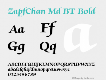 ZapfChan Md BT Bold mfgpctt-v1.54 Thursday, February 11, 1993 1:21:37 pm (EST)图片样张