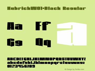 KubrickW01-Black Regular Version 1.00 Font Sample