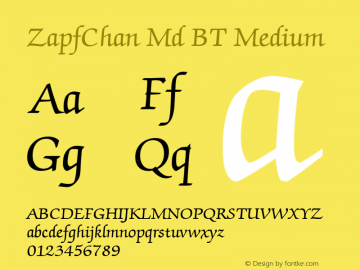 ZapfChan Md BT Medium mfgpctt-v4.4 Jan 1 1999图片样张