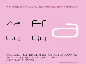 NeuropolXW00-ExpandedLight Regular Version 2.20 Font Sample