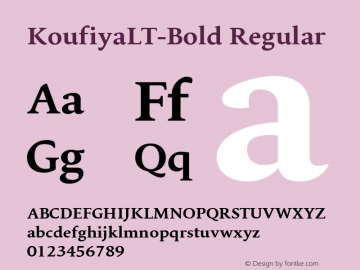 KoufiyaLT-Bold Regular Version 1.00; 2007 Font Sample