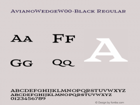 AvianoWedgeW00-Black Regular Version 1.00 Font Sample