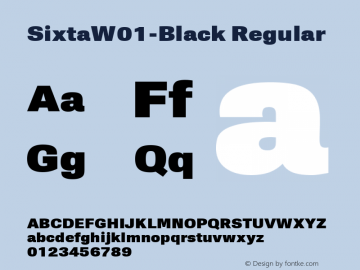 SixtaW01-Black Regular Version 1.00 Font Sample