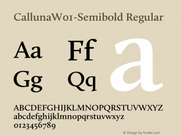 CallunaW01-Semibold Regular Version 1.00 Font Sample