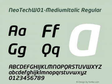 NeoTechW01-MediumItalic Regular Version 1.02图片样张