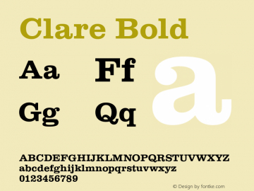 Clare Bold Version 1.00 April 19, 2006, initial release Font Sample