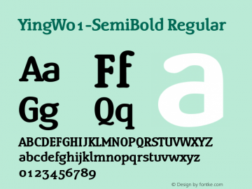 YingW01-SemiBold Regular Version 1.1图片样张