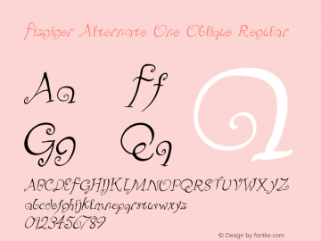 Fizgiger Alternate One Oblique Regular Version 1.00 Font Sample