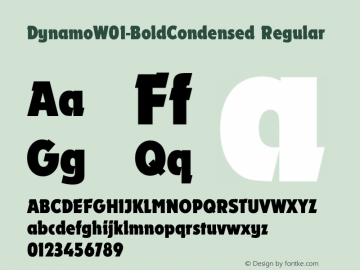 DynamoW01-BoldCondensed Regular Version 1.02 Font Sample