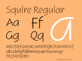 Squire Regular Version 1.0 Font Sample