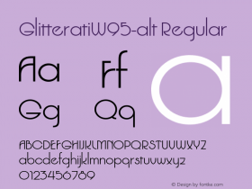 GlitteratiW95-alt Regular Version 1.00 Font Sample