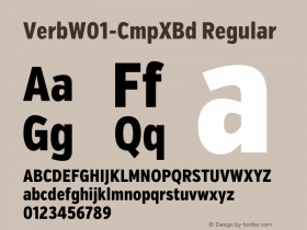 VerbW01-CmpXBd Regular Version 1.1 Font Sample