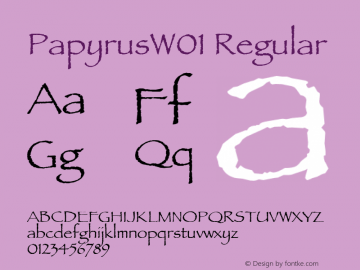 PapyrusW01 Regular Version 1.1 Font Sample