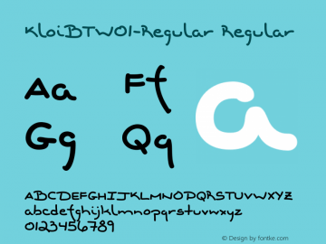 KloiBTW01-Regular Regular Version 1.00 Font Sample