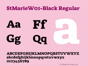 StMarieW01-Black Regular Version 1.1 Font Sample