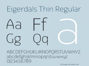 Eigerdals Thin Regular Version 3.00图片样张