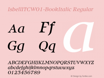 IsbellITCW01-BookItalic Regular Version 2.02 Font Sample