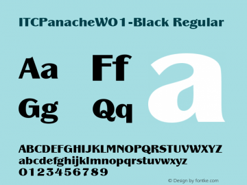 ITCPanacheW01-Black Regular Version 1.00 Font Sample